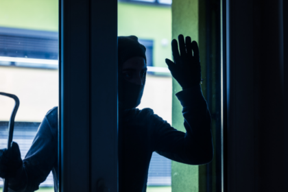 burglar outside french doors