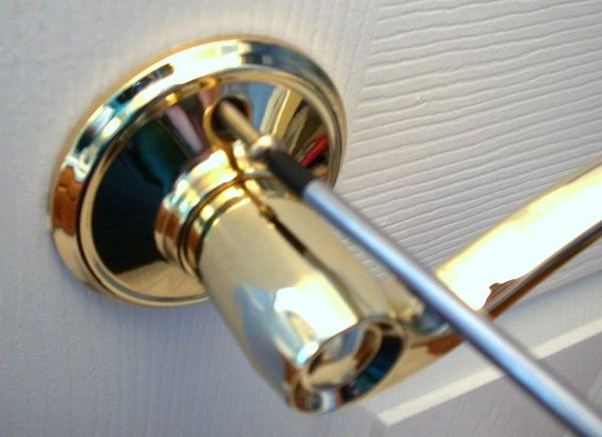 Internal doorknob finishing the job