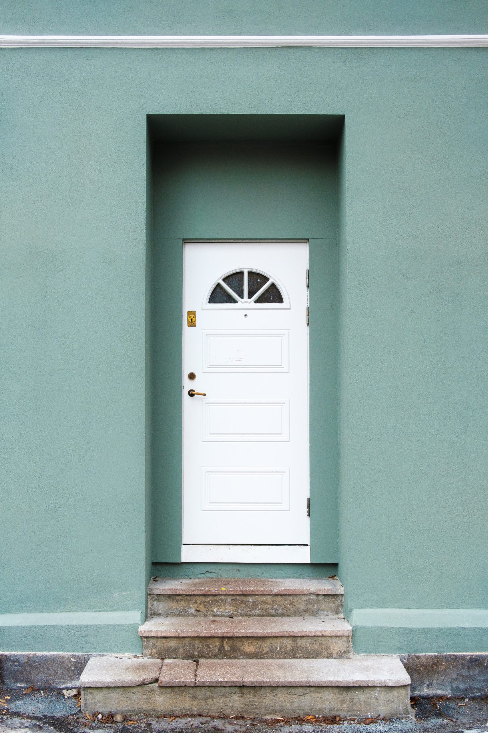 white front door