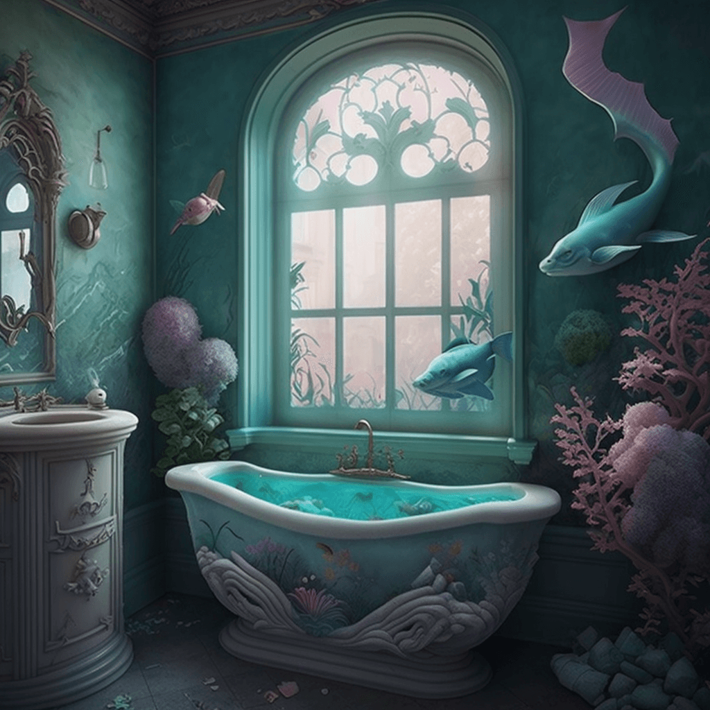 Bathroom inspired by Disney's Little Mermaid