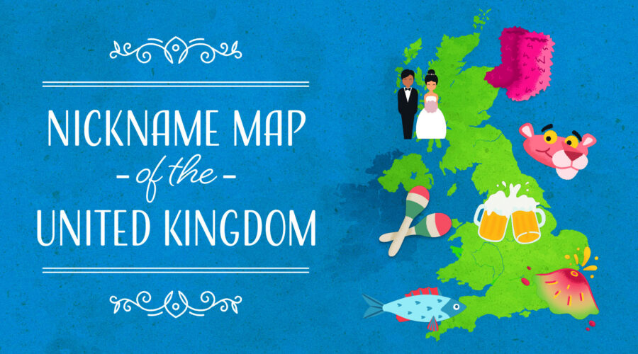 Nickname map of the UK