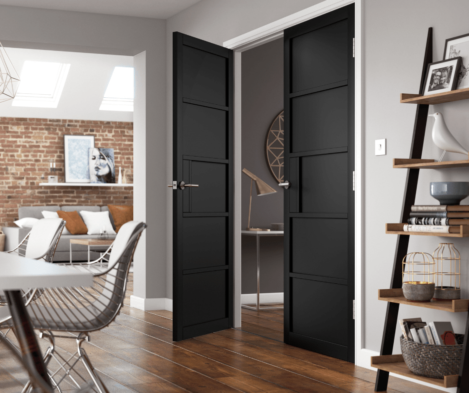 Interior double doors in black