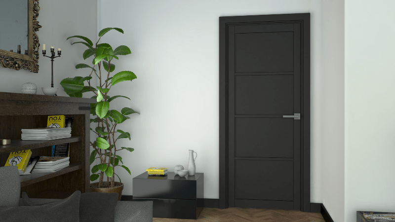 black painted internal door