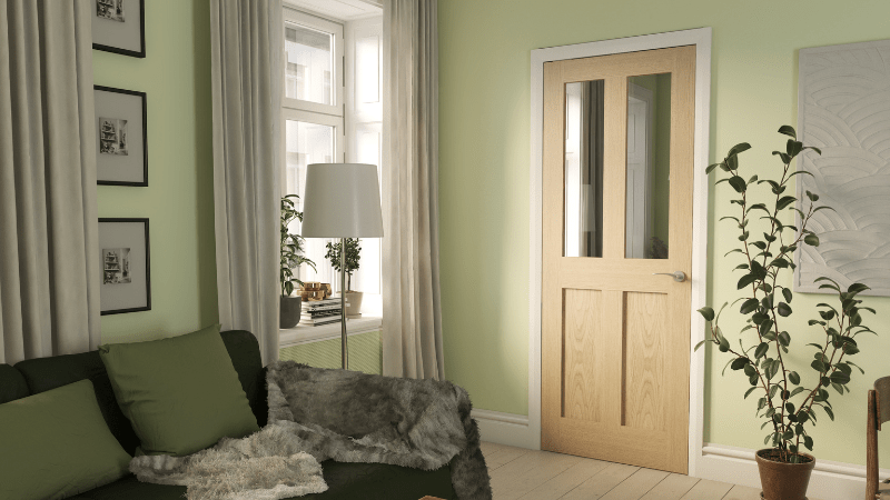 glazed prefinished doors